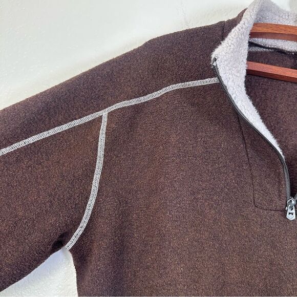 Kuhl Alpaca Fleece Europa 1/4 Zip Sweater Size XXL in Brown - Picture 9 of 11
